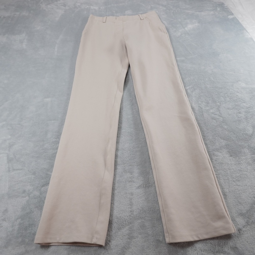Quince Ponte Knit Pants Womens Small Beige Stretch Straight Leg Work Comfort - Picture 4 of 14